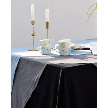 Τραπεzoμάντηλο Stonewashed Luxury σε 7 Αποχρώσεις 4 ατόμων (132x132cm) Ανθρακί