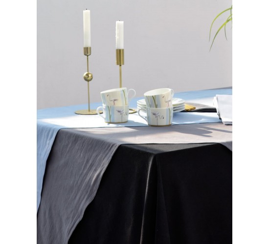 Τραπεzoμάντηλο Stonewashed Luxury σε 7 Αποχρώσεις 4 ατόμων (132x132cm) Μαύρο