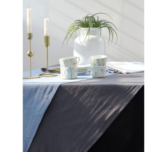 Τραπεzoμάντηλο Stonewashed Luxury σε 7 Αποχρώσεις 4 ατόμων (132x132cm) Μαύρο