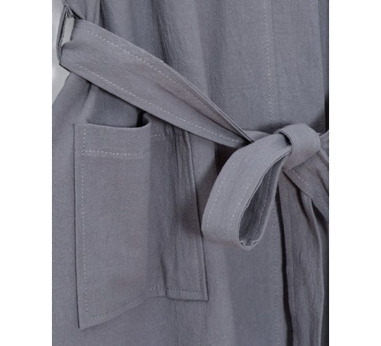 Μονόχρωμη Ρόμπα Stonewashed Luxury σε 7 Αποχρώσεις Small Ανθρακί