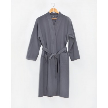 Μονόχρωμη Ρόμπα Stonewashed Luxury σε 7 Αποχρώσεις Small Ανθρακί