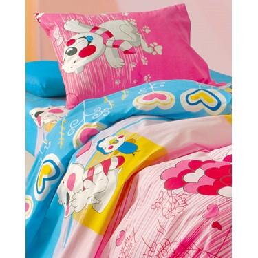 Βαμβακερό Παιδικό Ζεύγος Μαξιλαροθήκες Polar Bear & Penguin 50x70cm 50x70cm Ροζ