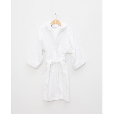 Βρεφικό Μπουρνούζι με Κουκούλα & Ρέλι Yuhu 4-6 ετών Άσπρο