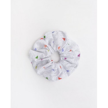 Scrunchies Λαστιχάκι Μαλλιών Triangles With Blue.  Μπλε