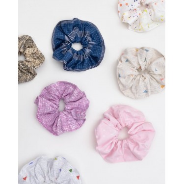 Scrunchies Λαστιχάκι Μαλλιών Triangles With Yellow Κίτρινο