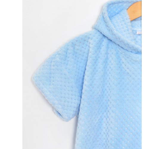 Χειμερινό Παιδικό Πόντσο Coral Fleece με Κέντημα Sweet Dreams Baby 60x65cm One Size (60x65cm) Σιέλ