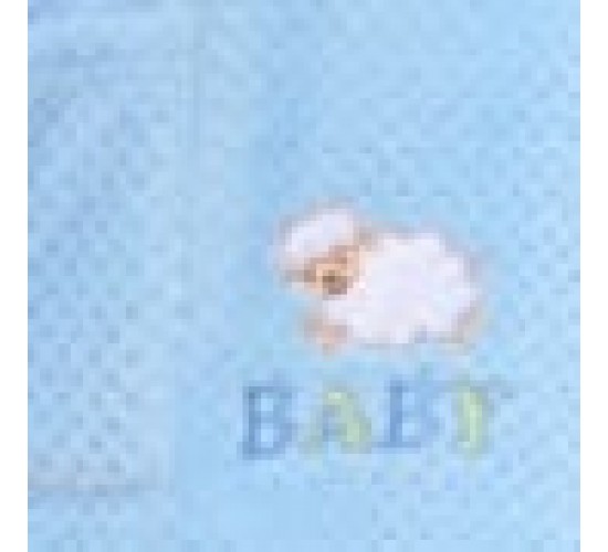 Χειμερινό Παιδικό Πόντσο Coral Fleece με Κέντημα Sweet Dreams Baby 60x65cm One Size (60x65cm) Σιέλ