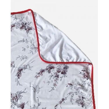 Βρεφική Βαμβακερή Κουβέρτα Λίκνου με Καφέ Κλαδιά Baby Hug 90x70cm.  Λίκνου (90x70cm) Άσπρο