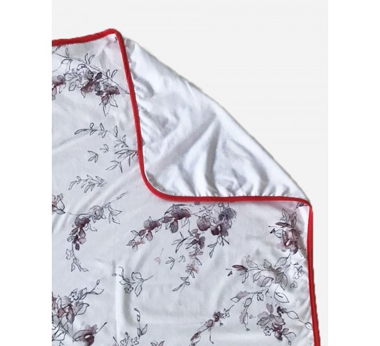 Βρεφική Βαμβακερή Κουβέρτα Λίκνου με Καφέ Κλαδιά Baby Hug 90x70cm.  Λίκνου (90x70cm) Άσπρο