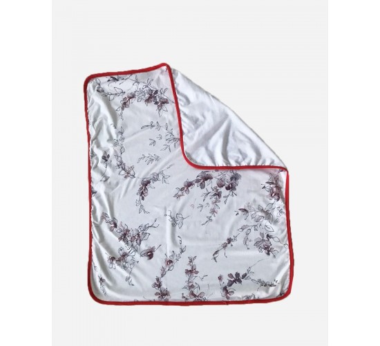 Βρεφική Βαμβακερή Κουβέρτα Λίκνου με Καφέ Κλαδιά Baby Hug 90x70cm.  Λίκνου (90x70cm) Άσπρο