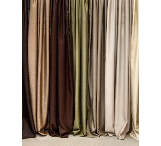 Έτοιμη Ραμμένη Ζακάρ Κουρτίνα Cell σε 7 Αποχρώσεις Φαρδύ Φύλλο (270x270cm) Καφέ