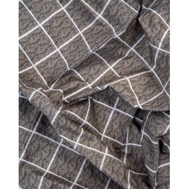 Microsilk Κομποζέ Εμπριμέ Oxford Ζεύγος Μαξιλαροθήκες Άσπρο-Μαύρο Καρό Nano 50x70 5cm 50x70 5cm Μαύρο