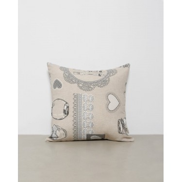 Διακοσμητιή μαξιλαροθήκη Abruzzo με διάφορες παραστάσεις 40x40cm Μπεζ