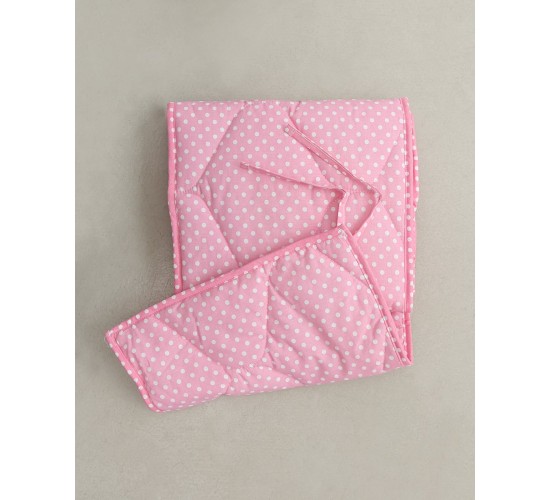 Βαμβακερή Βρεφική Πάντα Κούνιας Πουά Σχέδιο 37x155cm Ροζ