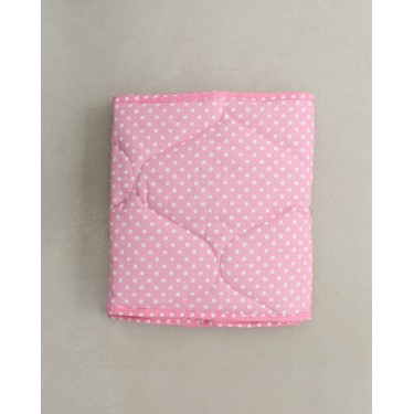 Βαμβακερή Βρεφική Πάντα Κούνιας Πουά Σχέδιο 37x155cm Ροζ