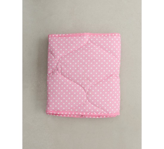 Βαμβακερή Βρεφική Πάντα Κούνιας Πουά Σχέδιο 37x155cm Ροζ