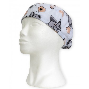 Ιατρικό Υφασμάτινο Σκουφάκι με Λάστιχο Elephant & Balloons σε 4 Αποχρώσεις One Size Σιέλ
