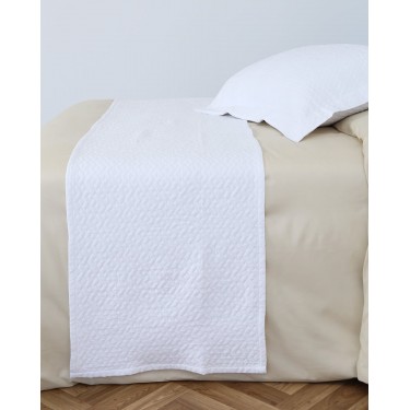 3D Ζακάρ Τραβέρσα Runner Διακόσμησης Κρεβατιού γεωμετρικό Augerinos Τραβέρσα | 50x180cm Άσπρο