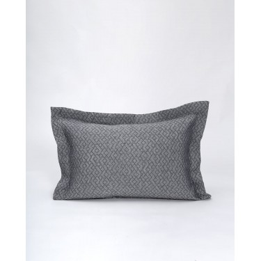 3D Ζακάρ Oxford Μαξιλαροθήκη Γεωμετρικό Pattern Augerinos σε 6 Αποχρώσεις 45x45 5cm Ανθρακί