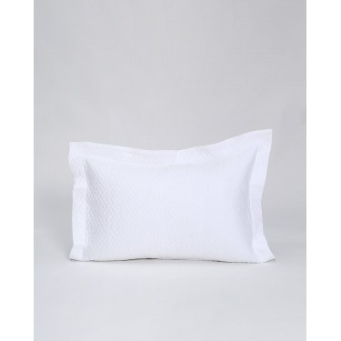 3D Ζακάρ Oxford Μαξιλαροθήκη Γεωμετρικό Pattern Augerinos σε 6 Αποχρώσεις 45x45 5cm Άσπρο