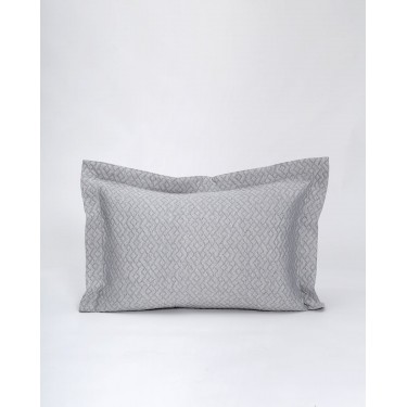 3D Ζακάρ Oxford Μαξιλαροθήκη Γεωμετρικό Pattern Augerinos σε 6 Αποχρώσεις 52x72 5cm Γκρι