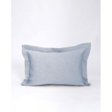 3D Ζακάρ Oxford Μαξιλαροθήκη Γεωμετρικό Pattern Augerinos σε 6 Αποχρώσεις 52x72 5cm Blue Jean