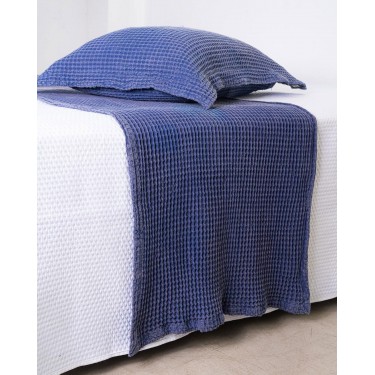 3D Βαμβακερή Πικέ Πετροπλυμμένη Τραβέρσα Domingo σε 3 Αποχρώσεις Τραβέρσα | 50x180cm Μπλε
