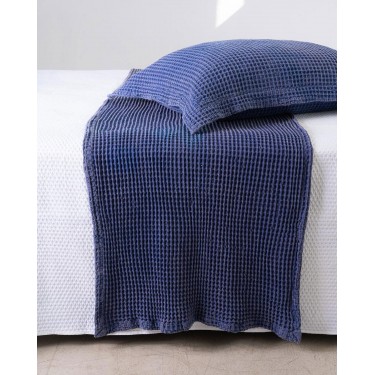 3D Βαμβακερή Πικέ Πετροπλυμμένη Τραβέρσα Domingo σε 3 Αποχρώσεις Τραβέρσα | 50x180cm Μπλε