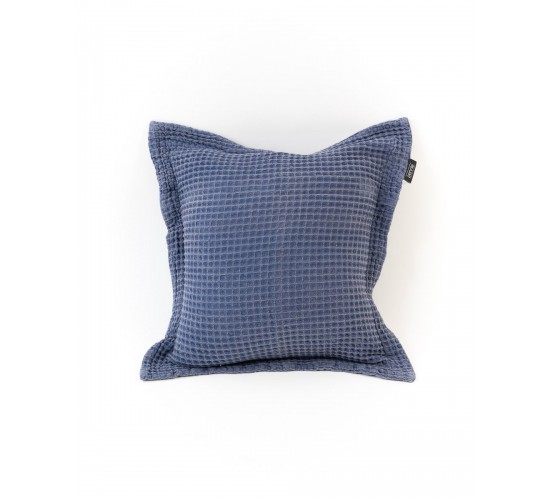 3D Βαμβακερή Πικέ Πετροπλυμμένη Oxford Μαξιλαροθήκη Domingo σε 3 Αποχρώσεις 45x45 5cm Μπλε