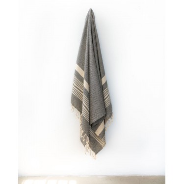 Βαμβακερή Chevron Πετσέτα Παρεό με Κρόσσια Elis 90x160cm Παρεό | 90x160cm