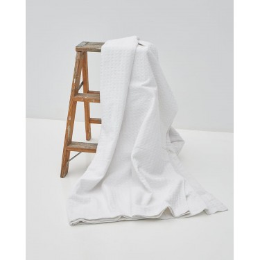 3D Καλοκαιρινή Βαμβακερή Πικέ Κουβέρτα Pereira σε 8 Αποχρώσεις Super Υπέρδιπλη (260x280cm) Άσπρο