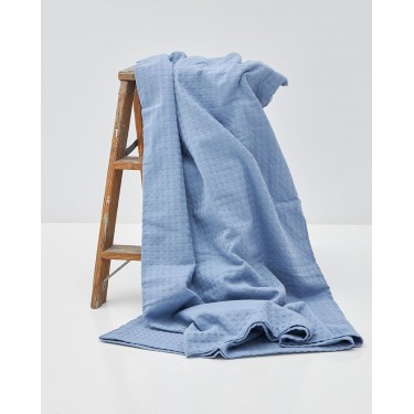 3D Καλοκαιρινή Βαμβακερή Πικέ Κουβέρτα Pereira σε 8 Αποχρώσεις Μονή (170x260cm) Μπλε Raf