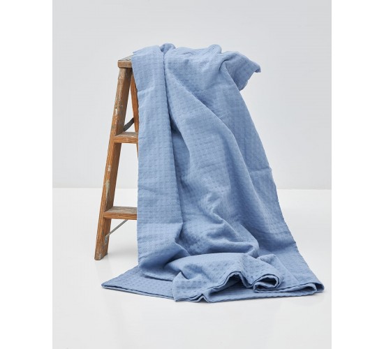 3D Καλοκαιρινή Βαμβακερή Πικέ Κουβέρτα Pereira σε 8 Αποχρώσεις Υπέρδιπλη (230x260cm) Μπλε Raf