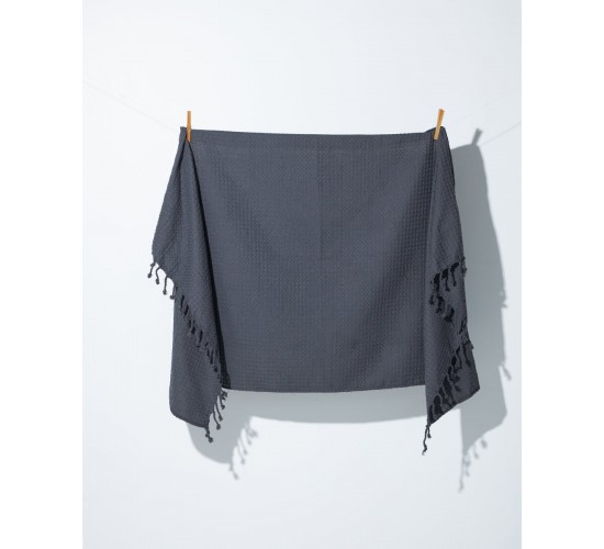 3D Βαμβακερή Πικέ Πετσέτα Παρεό Pereira 90x160cm σε 7 Αποχρώσεις Παρεό | 90x160cm Μαύρο