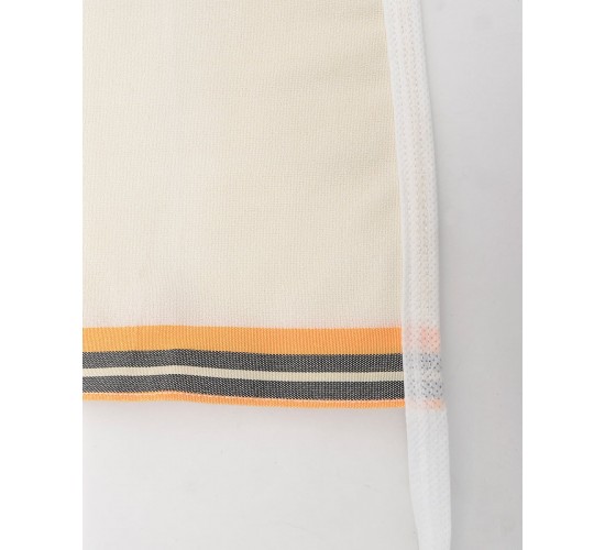 Υφαντό Γάντι Μπάνιου με Γκρι και Κίτρινη Ρίγα Sponge 18x26cm One Size (18x26cm) Εκρού