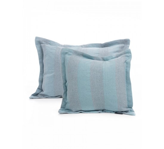 Βαμβακερή Oxford Blue Indigo Μαξιλαροθήκη Καναπέ Δαπέδου Soren 45x45 3cm Blue Indigo