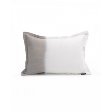 Βαμβακερή Oxford Μαξιλαροθήκη Καναπέ Δαπέδου με Φάσα Pluton 30x40 3cm Εκρού Γκρι