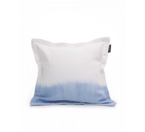 Βαμβακερή Oxford Μαξιλαροθήκη Καναπέ Δαπέδου με Φάσα Pluton 60x60 3cm Εκρού Μπλε