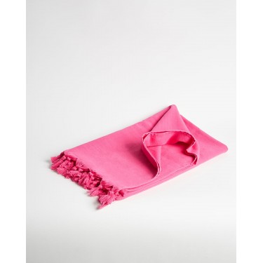 Βαμβακερή Πετσέτα Θαλάσσης Διπλής Όψης με Κρόσσια Klima σε 8 Αποχρώσεις 90x140cm Θαλάσσης | 90x170cm Φούξια