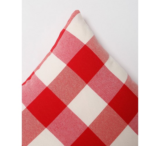 Διακοσμητική θήκη Cabanna με μεγάλο καρώ σχέδιο 35x35cm Κόκκινο