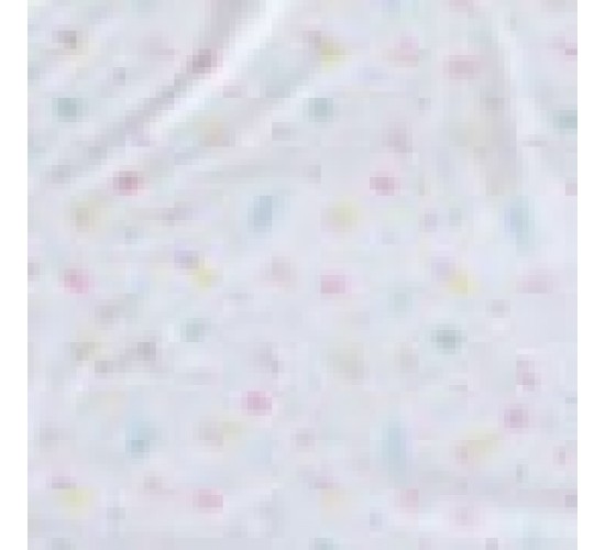 Βρεφική Βαμβακερή Κουβέρτα Λίκνου με Μπαλόνια & Λουλούδια Baby Hug 90x70cm Λίκνου (90x70cm) Άσπρο