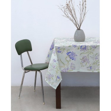 Ροτόντα Τραπεζομάντηλο με Λουλούδια Bolonia Διάμετρος 130cm Μπλε