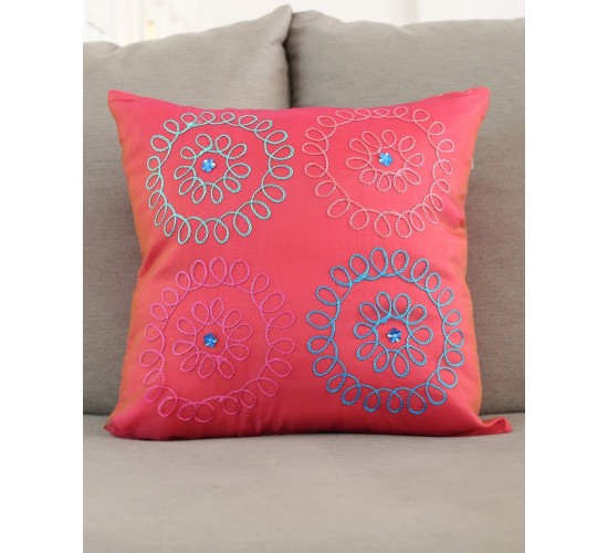 Διακοσμητική Φούξια Μαξιλαροθήκη Ταφτάς Baira 40x40cm 40x40cm Φούξια