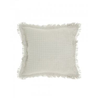 Βαμβακερή Πικέ Μαξιλαροθήκη Καναπέ Δαπέδου με Κρόσσια Carlos σε 7 Αποχρώσεις 45x45cm Γκρι