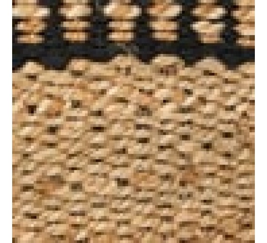 Boho Ψάθα Πλεκτό Χαλί Γιούτας Μπεζ-Μαύρο Aktaios 100x150cm Μαύρο