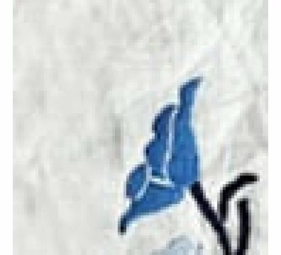 Λινό Οβάλ Σουπλά με Κέντημα Λουλούδια Μπλε Λινό Οβάλ Σουπλά με Κέντημα Λουλούδια Μπλε
