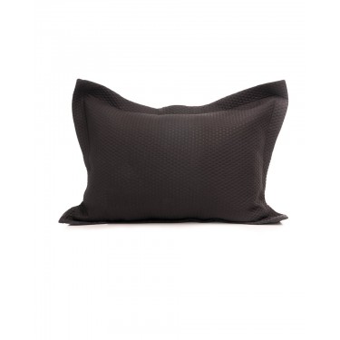 Microsilk Καπιτονέ Μονόχρωμη Oxford Μαξιλαροθήκη Virtuous σε 8 Αποχρώσεις 50x70 5cm 50x70 5cm Μαύρο