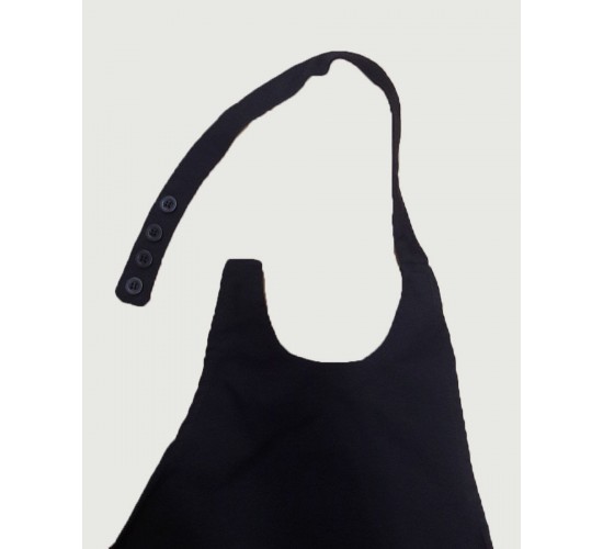 Βαμβακερή Μαύρη Ποδιά Somelier Ryan 82x107cm Μπούστο (82x107cm) Μαύρο