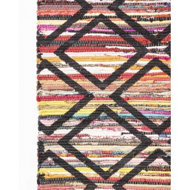 Folklore Βαμβακερό Χαλί Κουρελού Ψηφιακή Εκτύπωση Kerala 90x150cm 90x150cm Multi