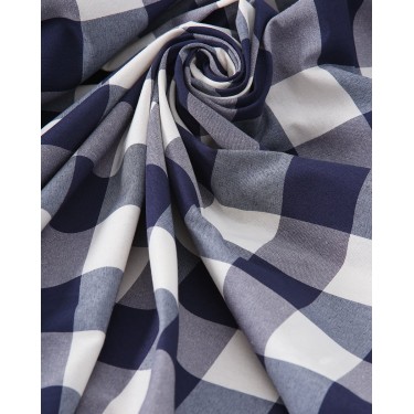 Ύφασμα Μεγάλο Καρώ Νηματοβαφή Cabanna Φ280cm σε 4 Αποχρώσεις.  Μπλε